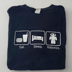 EAT, SLEEP, ROBOTICS Novelty Large Black Cotton SS Tee Shirt Pre-Owned